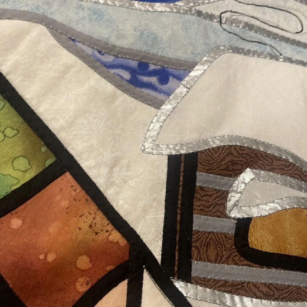 New handmade winter quilt wall hanging - log cabin, holiday, gift